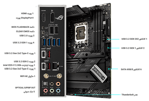 مادربرد راگ ایسوس مدل ASUS Motherboard ROG STRIX Z690-F GAMING WIFI