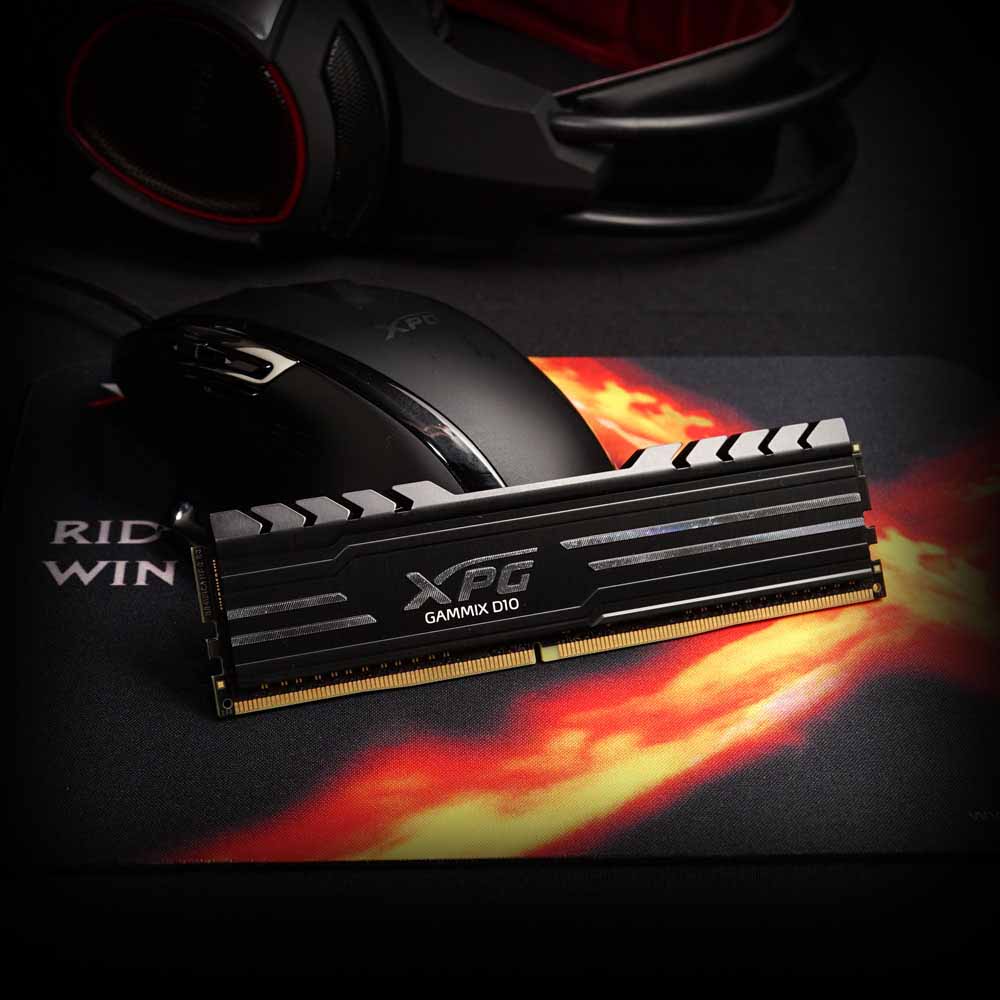 حافظه رم دسکتاپ تک کاناله XPG مشکی مدل GAMMIX D10 DDR4 4GB 2400MHz CL16 حافظه رم دسکتاپ تک کاناله XPG مشکی مدل GAMMIX D10 DDR4 4GB 2400MHz CL16