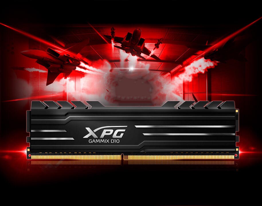 حافظه رم دسکتاپ تک کاناله XPG مشکی مدل GAMMIX D10 DDR4 4GB 2400MHz CL16 حافظه رم دسکتاپ تک کاناله XPG مشکی مدل GAMMIX D10 DDR4 4GB 2400MHz CL16