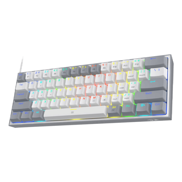 کيبورد گیمینگ ردراگون مدل Redragon Fizz K617 رنگ سفید طوسی