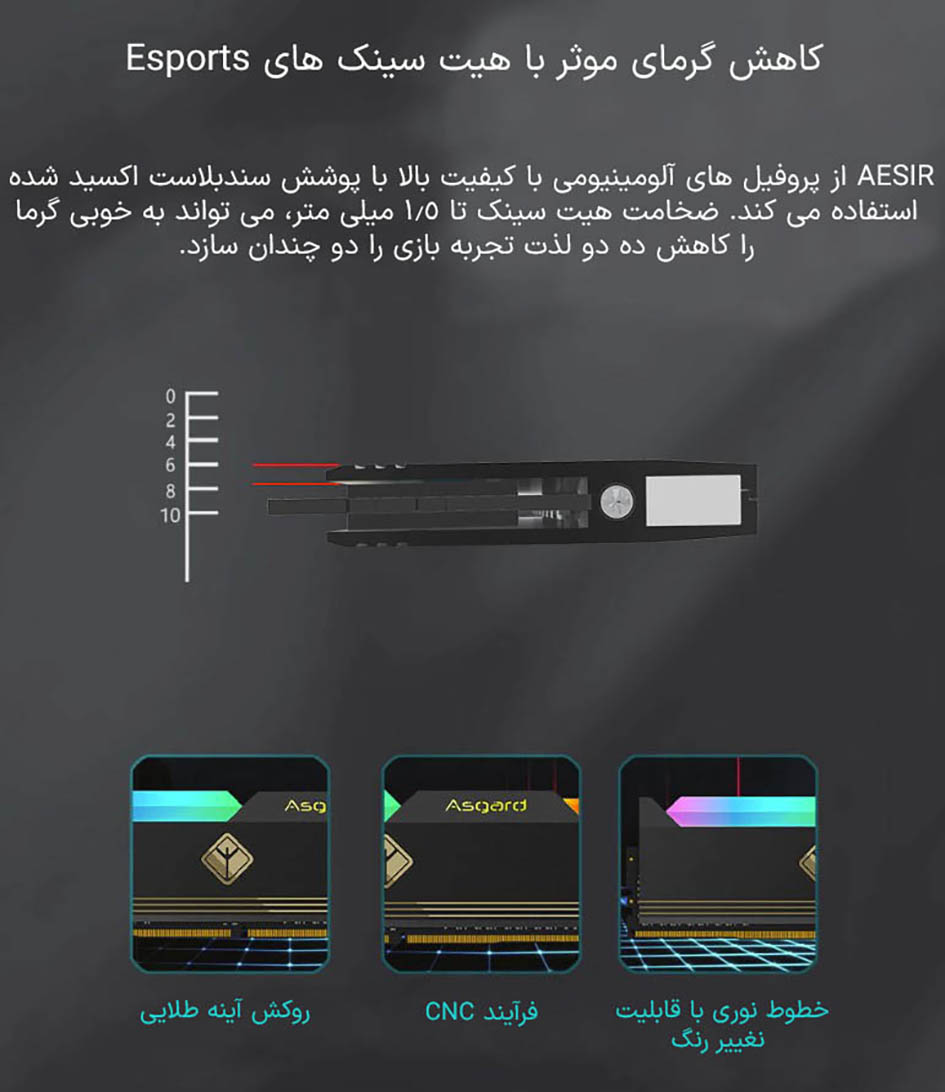 حافظه رم دسکتاپ دو کاناله آزگارد مدل Asgard Aesir RGB DDR5 32GB 4800MHZ حافظه رم دسکتاپ دو کاناله آزگارد مدل Asgard Aesir RGB DDR5 32GB 4800MHZ