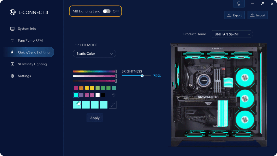 فن کیس لیان لی Lian Li UNI Fan SL-INFINITY Triple رنگ مشکی