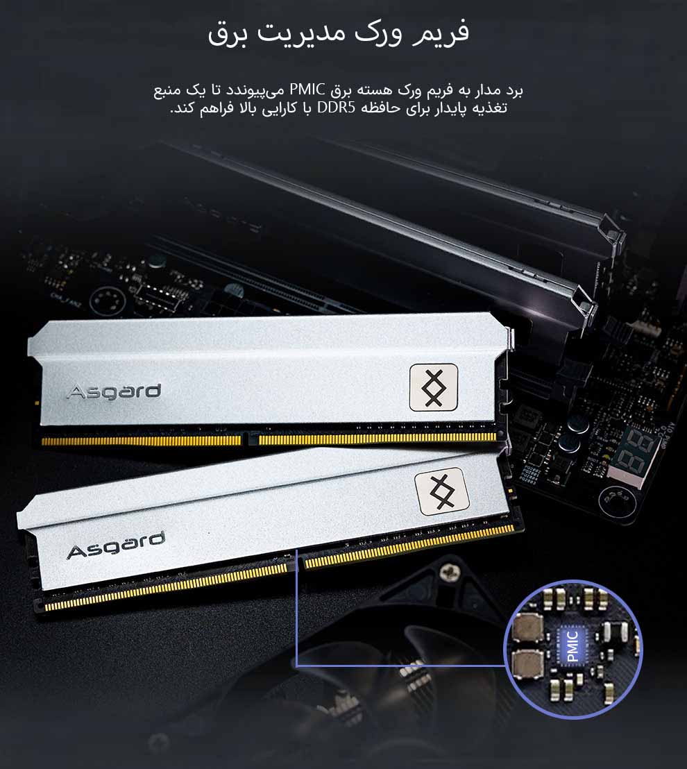 حافظه رم دسکتاپ دو کاناله آزگارد مدل Asgard Freyr DDR5 32GB 4800MHz Silver حافظه رم دسکتاپ دو کاناله آزگارد مدل Asgard Freyr DDR5 32GB 4800MHz Silver