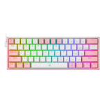 کيبورد گیمینگ ردراگون مدل Redragon FIZZ K617 رنگ صورتی سفید