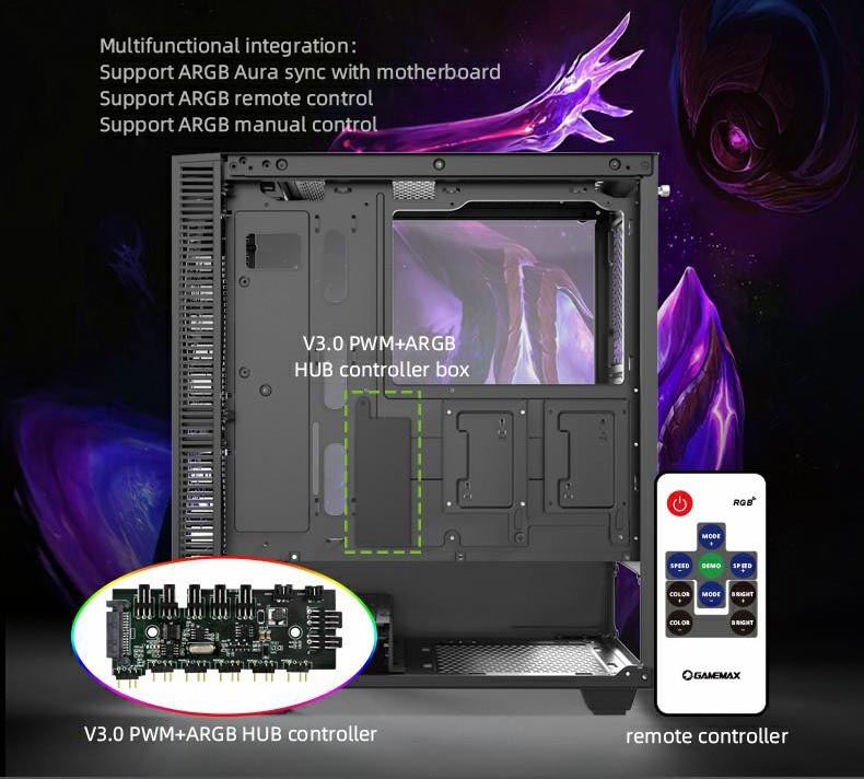 کیس گیمینگ گیم مکس GAMEMAX Rockstar 2 رنگ مشکی