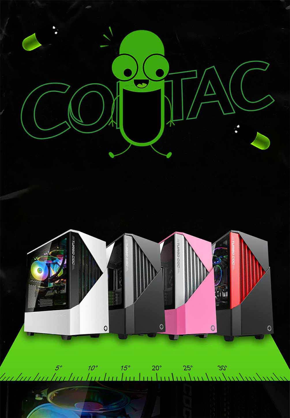 کیس گیمینگ گیم مکس GAMEMAX Contac COC BG رنگ مشکی خاکستری