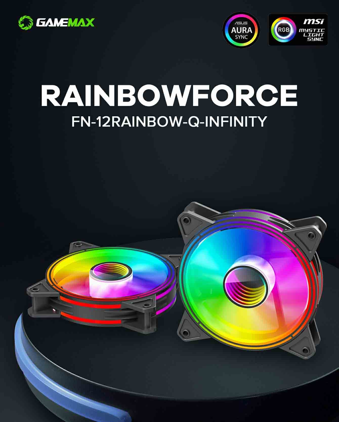 فن کیس گیم مکس GAMEMAX FN 12Rainbow Q Infinity