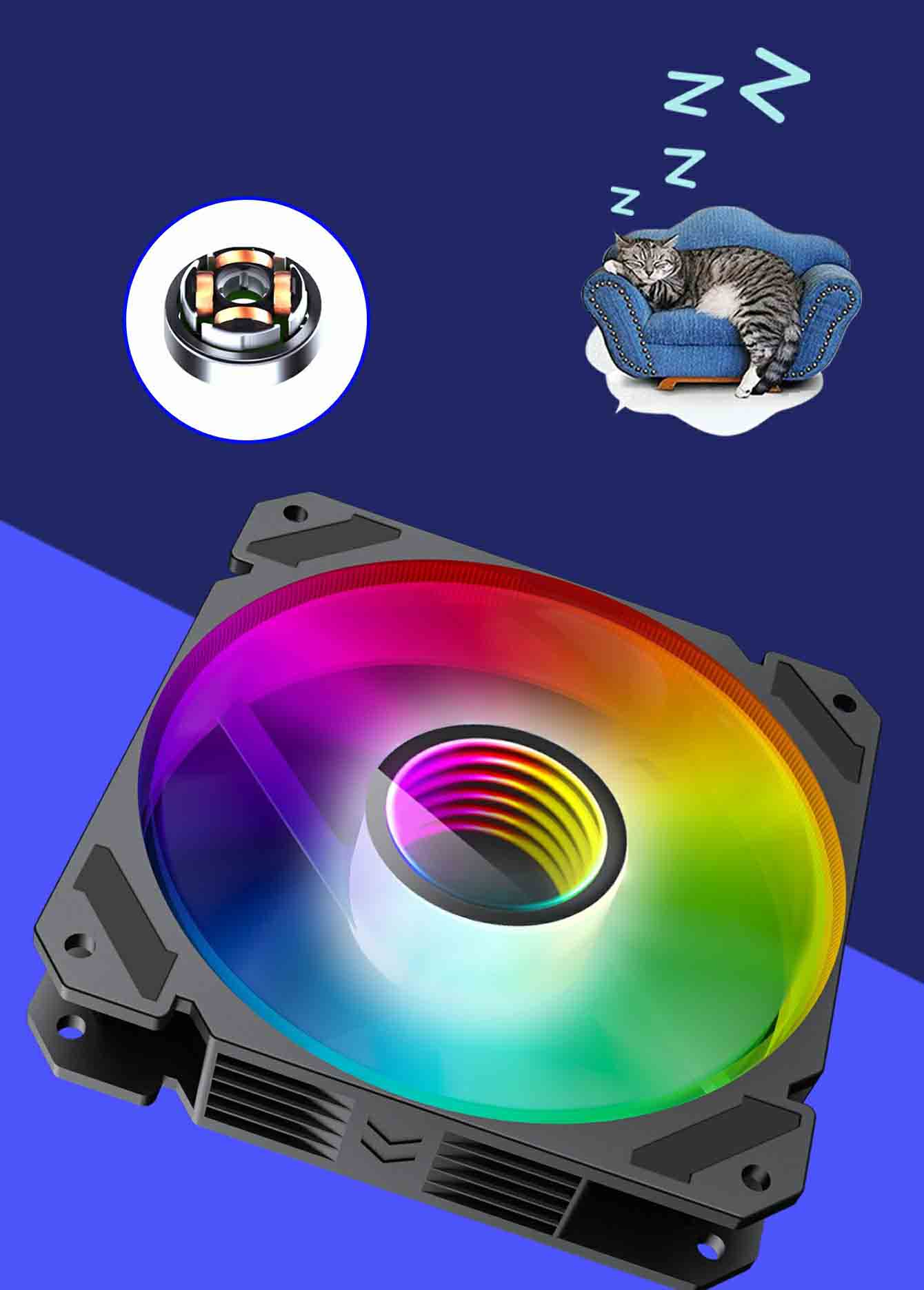 فن کیس گیم مکس GAMEMAX FN 12Rainbow C9 Infinity
