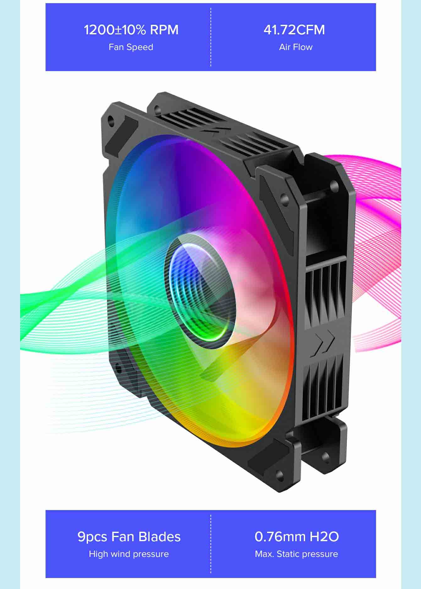 فن کیس گیم مکس GAMEMAX FN 12Rainbow C9 Infinity