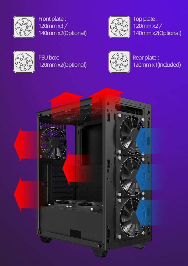 کیس گیمینگ گیم مکس GAMEMAX Rockstar 2 رنگ مشکی