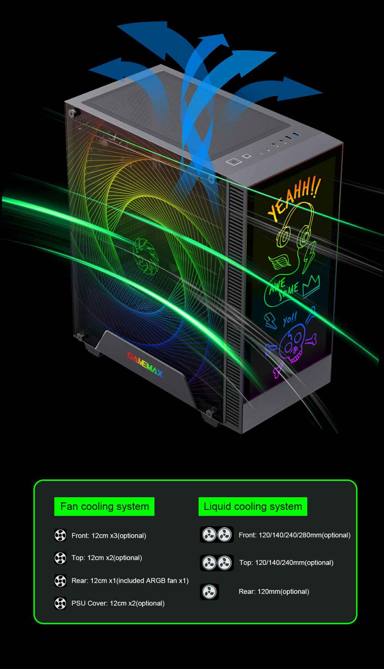 کیس گیمینگ گیم مکس GAMEMAX KREATOR رنگ مشکی