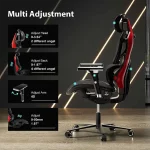 صندلی گیمینگ یوریکا سری تایفون مدل Eureka TYPHON Red