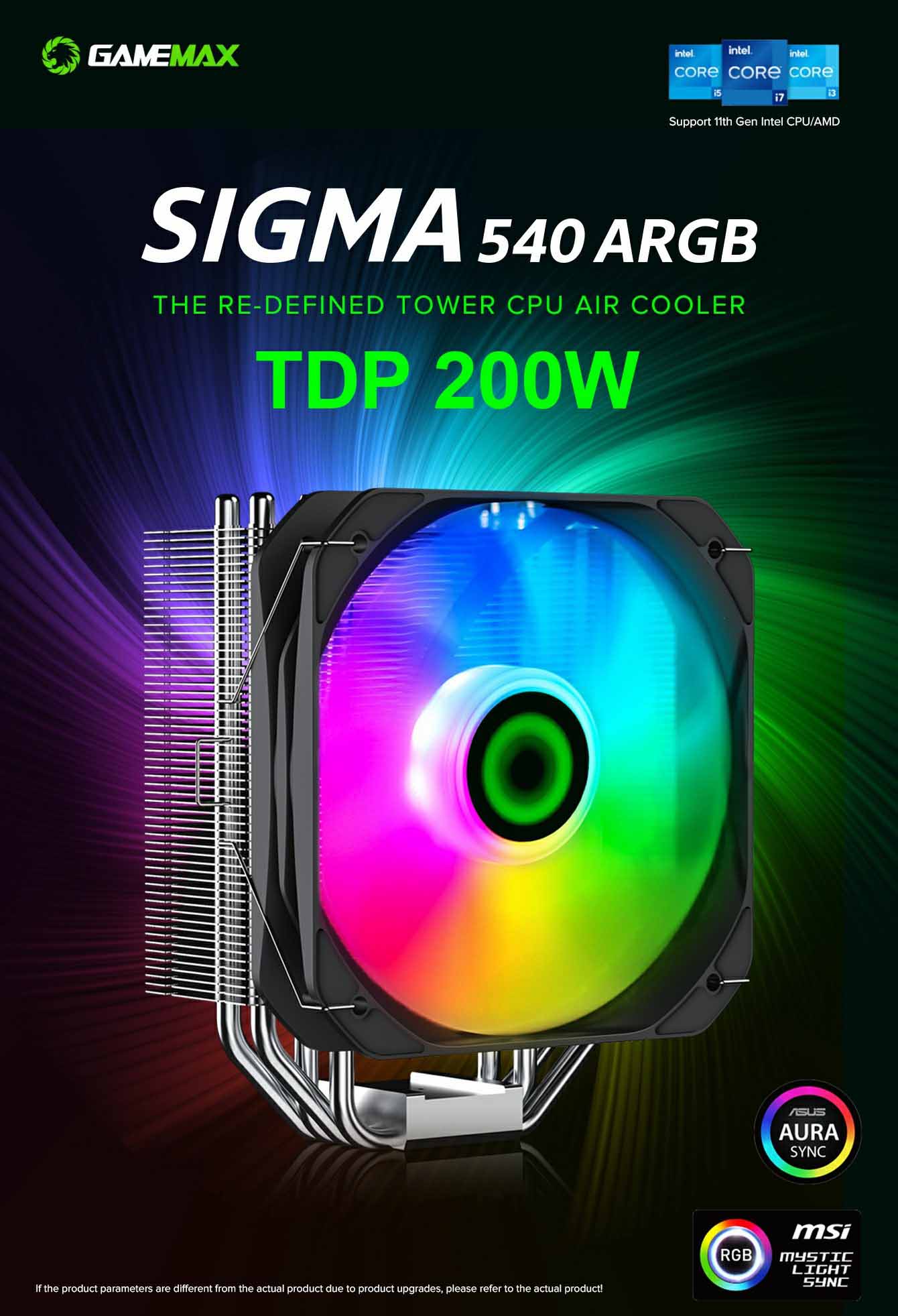 فن خنک کننده CPU گیم مکس GAMEMAX Sigma 540
