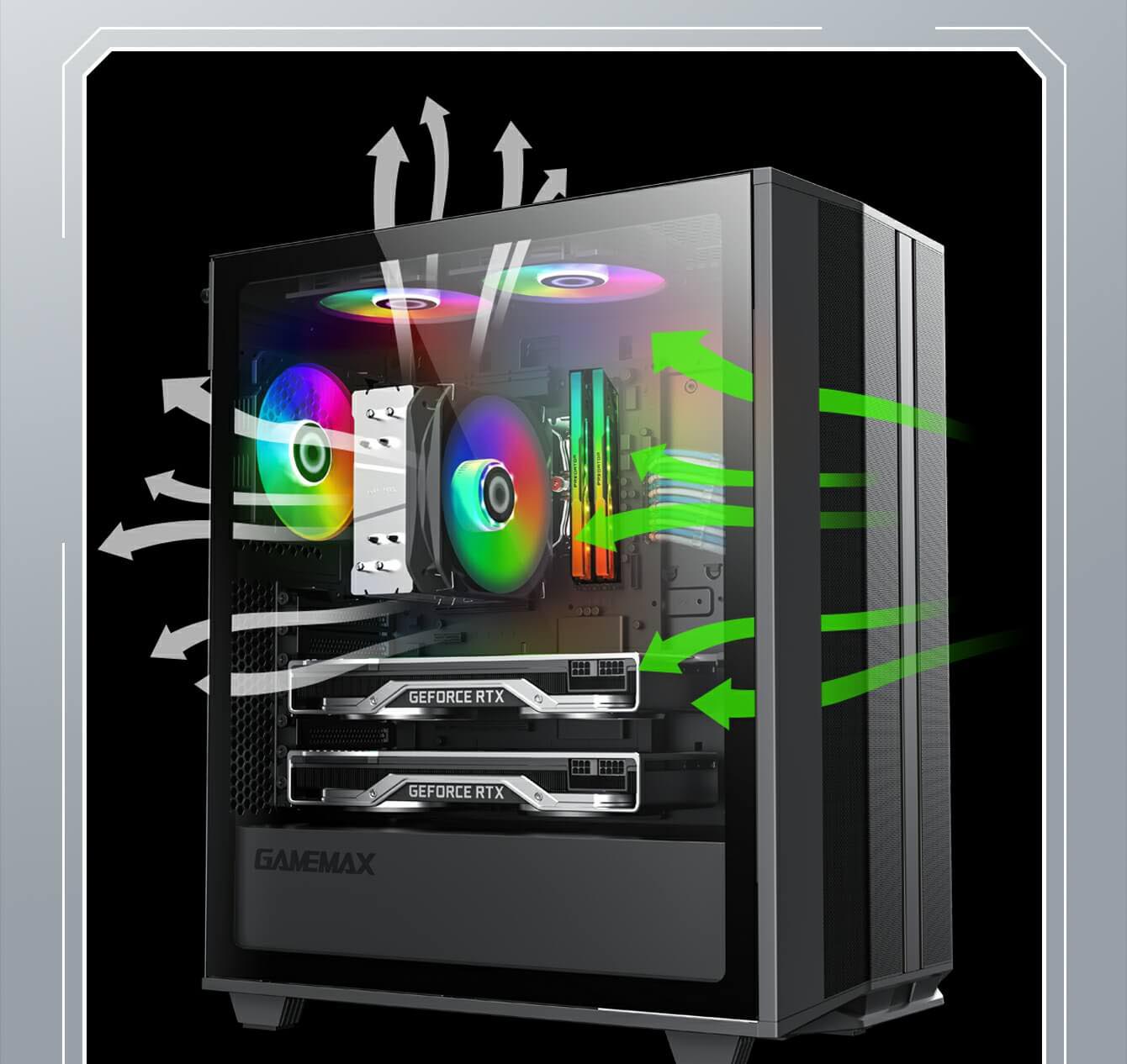 کیس گیمینگ گیم مکس GAMEMAX Poecision رنگ مشکی