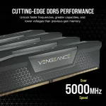 حافظه رم دسکتاپ تک کاناله Corsair مدل VENGEANCE 16GB (1x16GB) DDR5 DRAM 5200MT/s CL40 Memory Kit Black