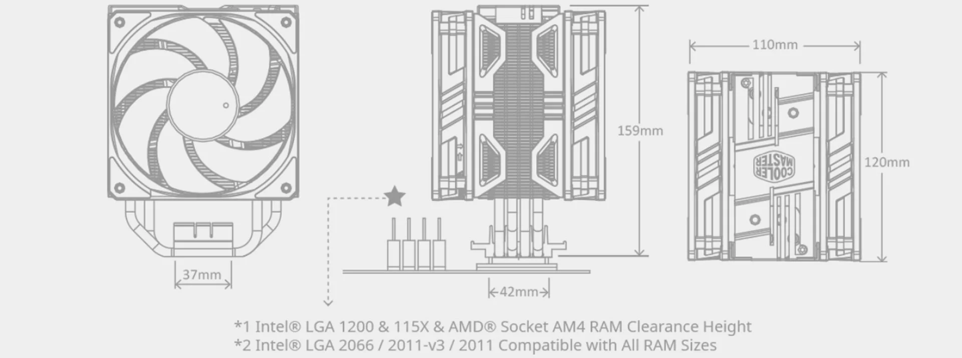 کولر CPU کولر مستر COOLERMASTER HYPER 212 LED TURBO ARGB کولر CPU کولر مستر COOLERMASTER HYPER 212 LED TURBO ARGB