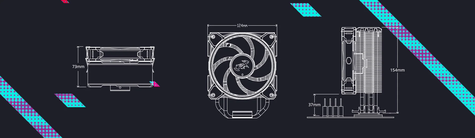 خنک کننده پردازنده کولر مستر COOLERMASTER HYPER 212 HALO