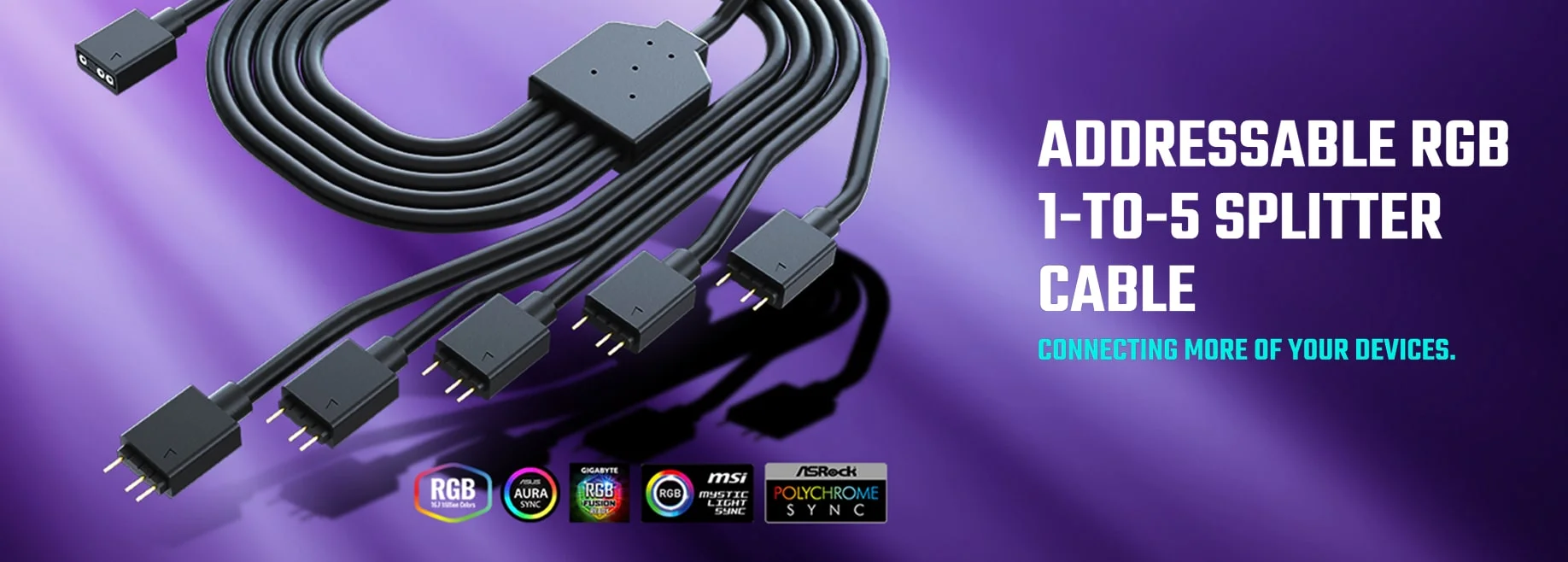 کابل مبدل یک به پنج ARGB کولر مستر Cooler Master ARGB Splitter 1to5 کابل مبدل یک به پنج ARGB کولر مستر Cooler Master ARGB Splitter 1to5