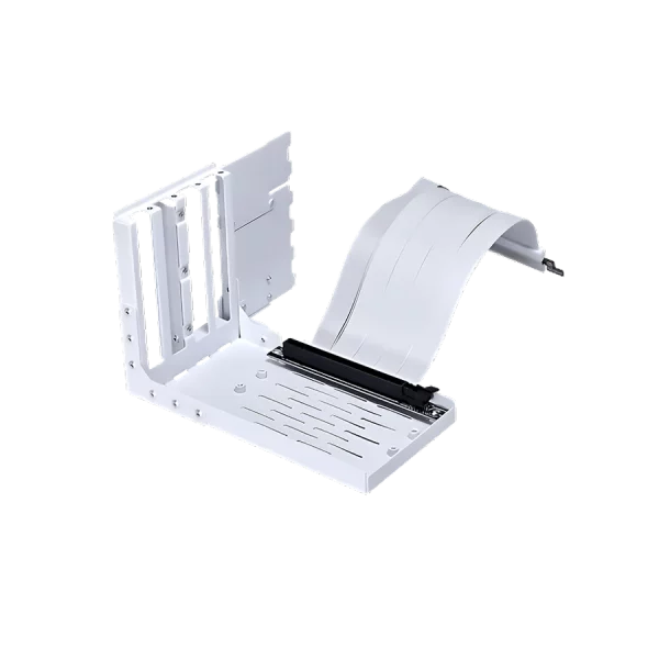 کابل و براکت نصب عمودی کارت گرافیک لیان لی UNIVERSAL PCI 4.0 White سفید / تکاف