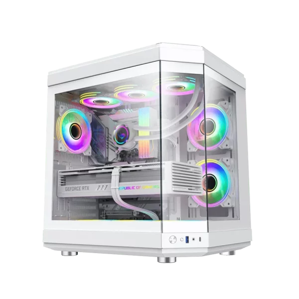خرید کیس گیمینگ گیم مکس GAMEMAX HYPE White سفید فروشگاه گیمینگ تکاف