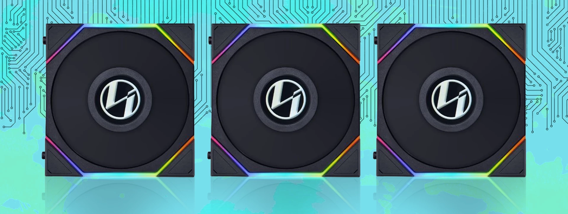 فن کیس لیان لی UNI FAN TL LCD Reverse Black بسته 3 عددی