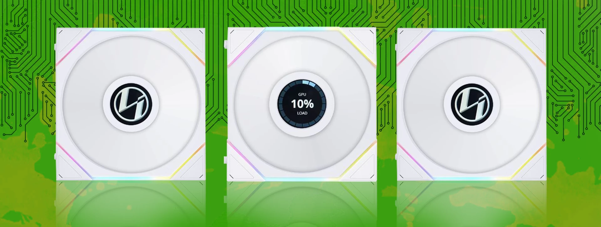فن کیس لیان لی UNI FAN TL LCD Reverse White بسته 3 عددی