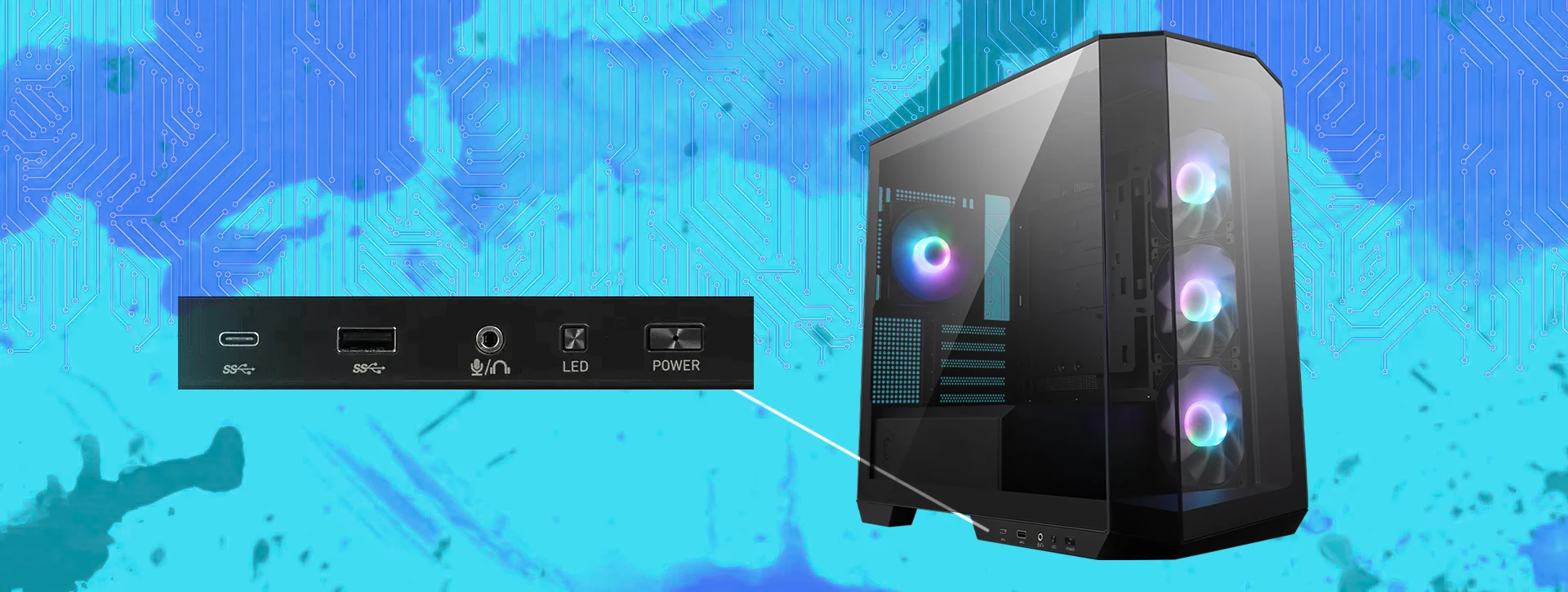 کیس گیمینگ ام اس آی مدل MAG PANO M100R PZ Black