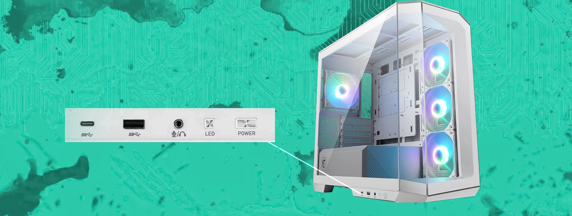 کیس گیمینگ ام اس آی مدل MAG PANO M100R PZ White