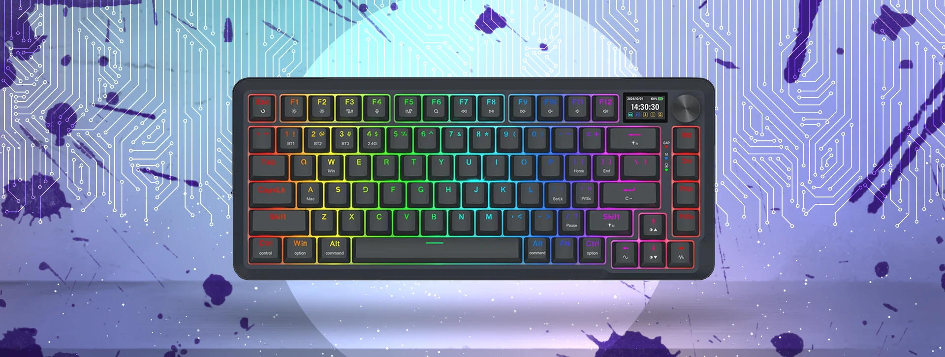 کیبورد بی‌سیم/باسیم مکانیکال گیمینگ ردراگون K708 PRO RGB