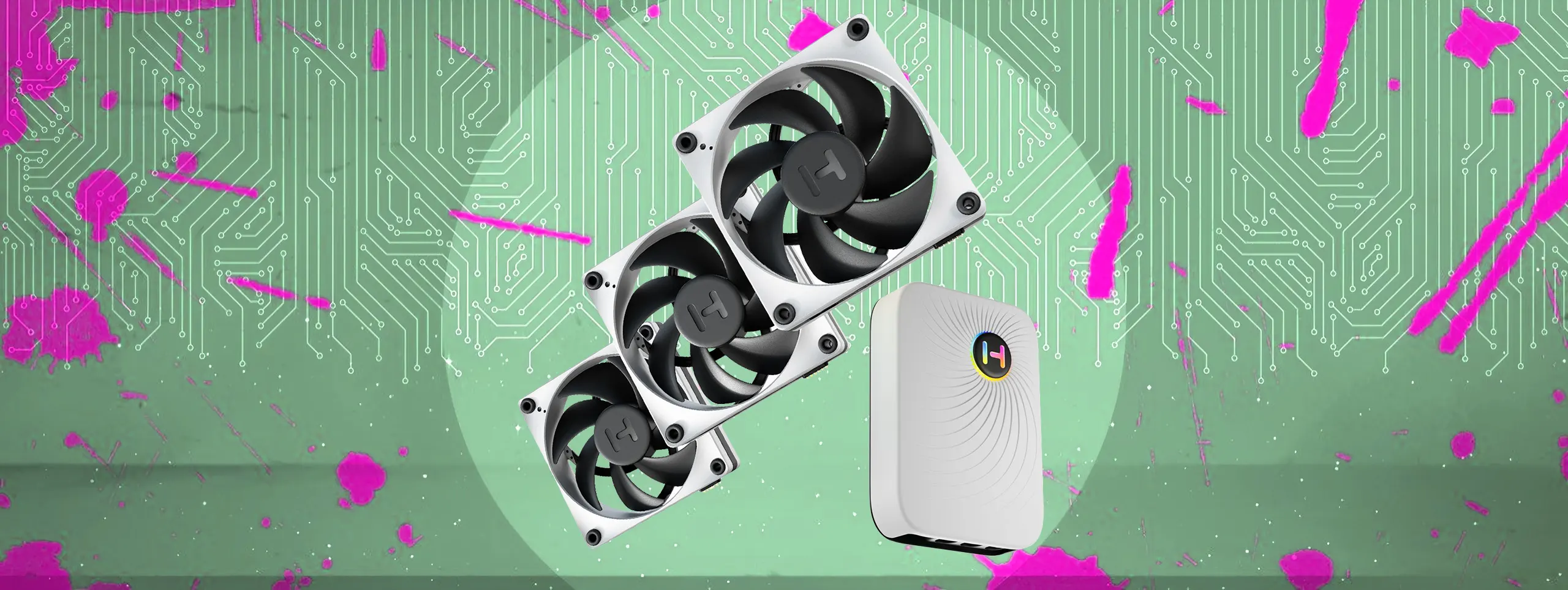 فن کیس هایت HYTE THICC FP12 PERFORMANCE LCP 3FAN PACK همراه با هاب فن NP50