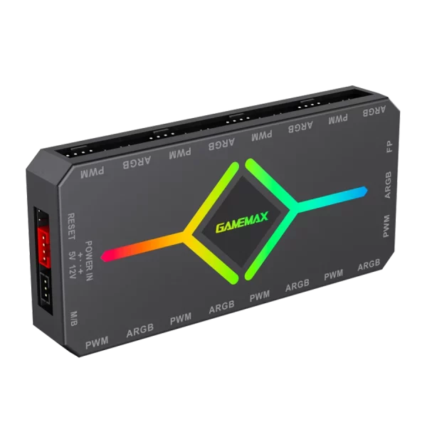 کنترل نورپردازی و سرعت فن گیم مکس V4.0 ARGB HUB PWM BK