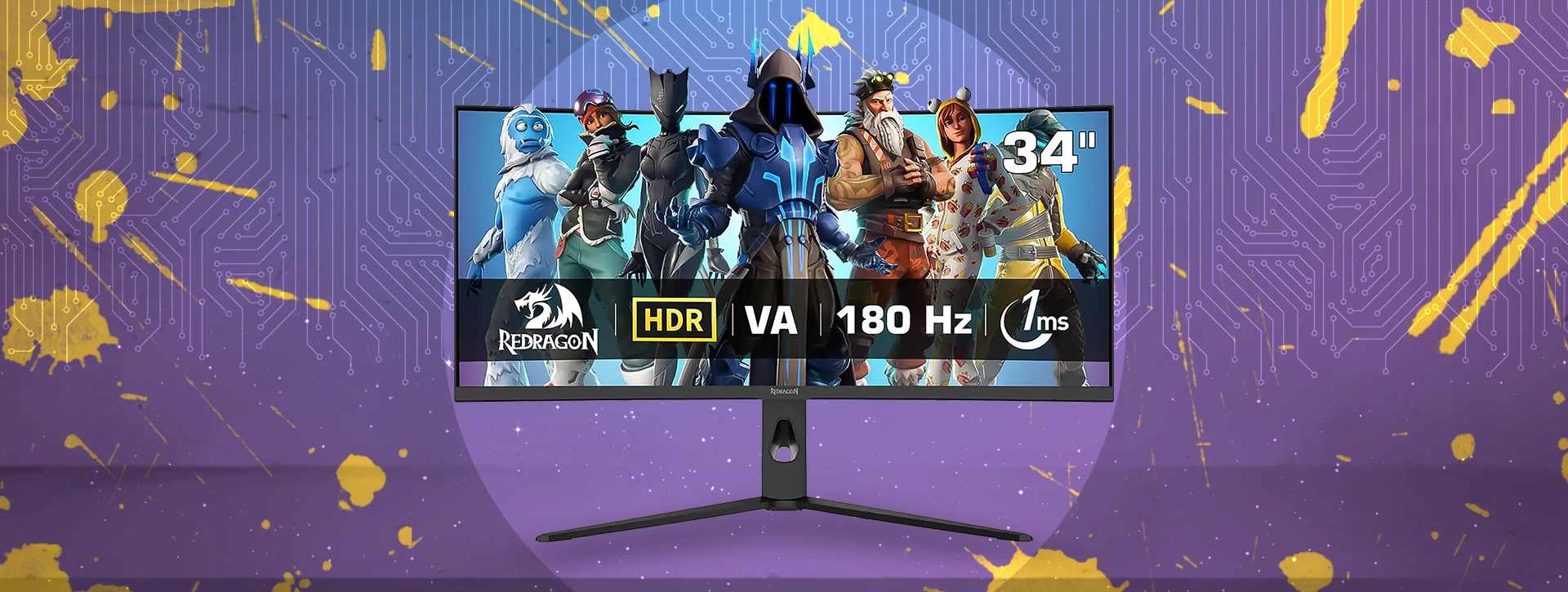 مانیتور گیمینگ 34 اینچ ردراگون GMQ3418RVC