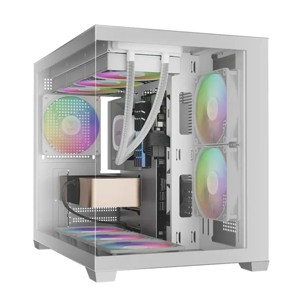 کیس گیمینگ گیم دیاس Gamdias AURA GC10M ARGB WH Micro-Tower Spacious Panoramic