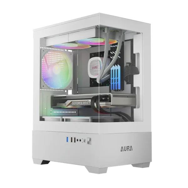 کیس گیمینگ گیم دیاس Gamdias AURA GC9M ARGB WH Compact Panoramic Micro-Tower
