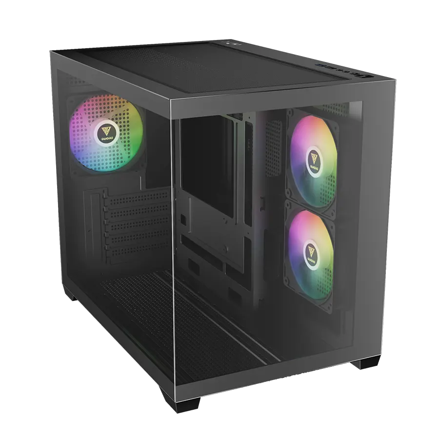 05-9 کیس گیمینگ گیم دیاس Gamdias AURA GC10M ARGB Micro-Tower Spacious Panoramic